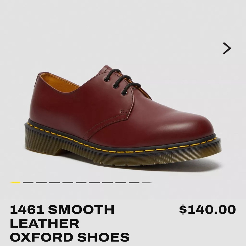 Dr. Martens Red Oxfords Smooth Leather